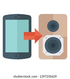 Flat detailed icon of a device connection.