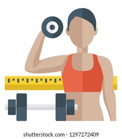 Flat detailed icon of exercise. 