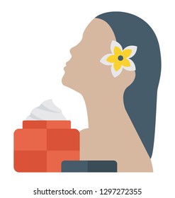Flat detailed icon of facial.