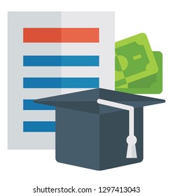 Flat detailed icon of a graduation. 