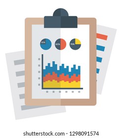 Flat detailed icon of a histogram.