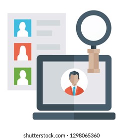 Flat detailed icon of a human resources. 