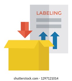 Flat detailed icon of a labeling.