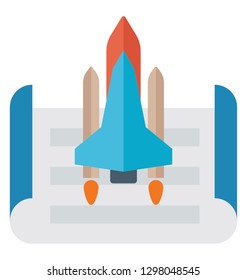 Flat detailed icon of a launching.