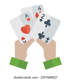 Flat detailed icon of a playing card.  