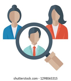 Flat detailed icon of a recruitment. 