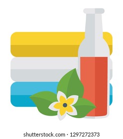 Flat detailed icon of a spa. 