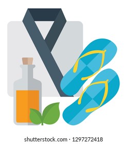 Flat detailed icon of a spa uniform. 