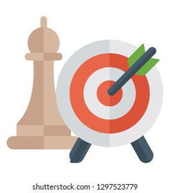 Flat detailed icon of a strategic  target. 