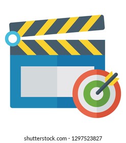 Flat detailed icon of  video target. 