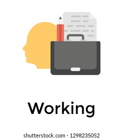 Flat detailed icon of working 