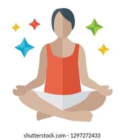 Flat detailed icon of a yoga.