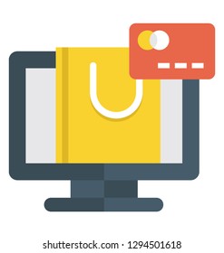 Flat detailed vector ion of online payment.