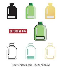 Flat detergent icon set, symbol vector Illustration.