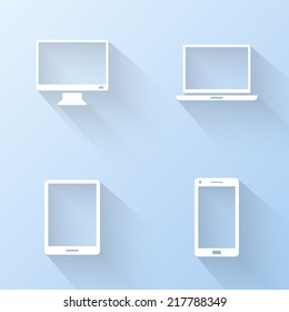 Flat device icons. Vector illustration