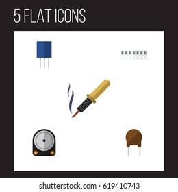 Flat Device Set Of Hdd, Repair, Memory And Other Vector Objects. Also Includes Soldering, Electronics, Hdd Elements.