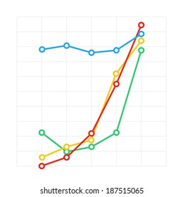 Flat diagram. Abstract infographic, with grid. Minimal design. Data color visualization. Analytics template, for your design. Easy to edit. Vector illustration - EPS10.