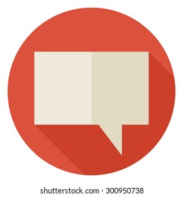 Flat Dialing Speaking Cloud Circle Icon with Long Shadow. Computer Technology Vector illustration. Business Communication Object. 