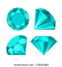 Flat diamond icon