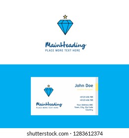 Flat Diamond  Logo and Visiting Card Template. Busienss Concept Logo Design