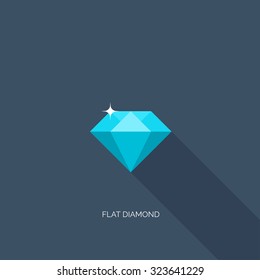 Flat diamond with long shadow.