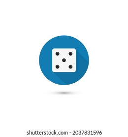 Flat dice icon. Isolated on white background. Vector illustration, eps 10.
