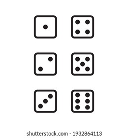 Flat dice icon. Vector illustration