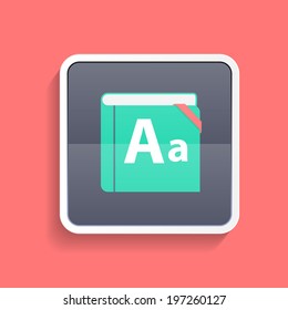 Flat Dictionary Icon  Vector Illustration