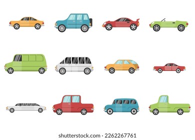 flat of different car models element collection