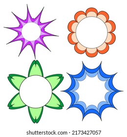 Flat different colored frames for banner design. Vector illustration. stock image.