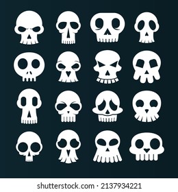 Flat Different Types Skull Collection Set Stock Vector (Royalty Free ...