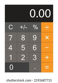 Flat digital calculator app vector illustration isolated on white backgound