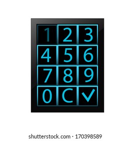 flat digital panel with buttons 