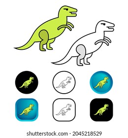 Flat Dinosaur Animal Icon Collection
