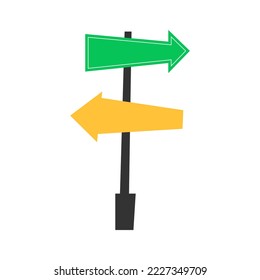 señal de dirección plana, señal de carretera de flecha
