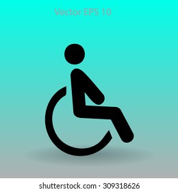 Flat disabled icon. Vector