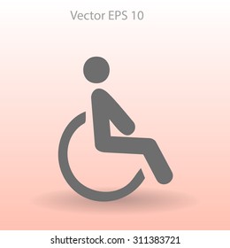 Flat disabled icon. Vector