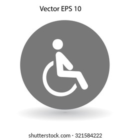 Flat disabled icon. Vector