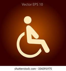 Flat disabled icon. Vector