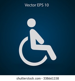 Flat disabled icon. Vector