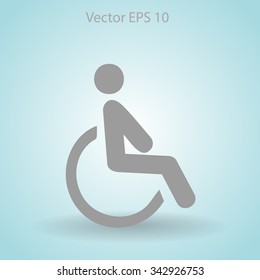 Flat disabled icon. Vector