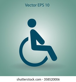 Flat disabled icon. Vector