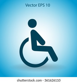 Flat disabled icon. Vector