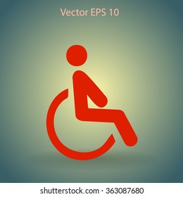 Flat disabled icon. Vector