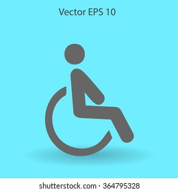 Flat disabled icon. Vector
