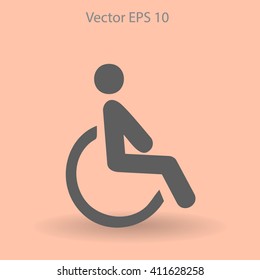 Flat disabled icon. Vector