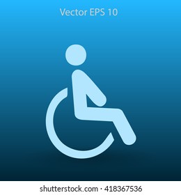 Flat disabled icon. Vector