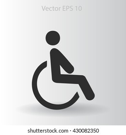 Flat disabled icon. Vector