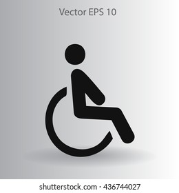 Flat disabled icon. Vector