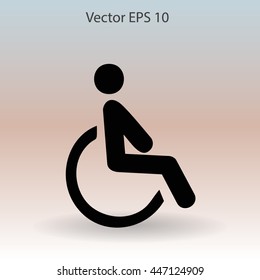 Flat disabled icon. Vector